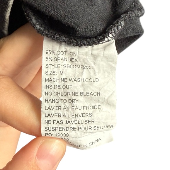 Spades Gray Acid Wash 3/4 Sleeve T-Shirt Modest V Neck Women’s Size Medium - Picture 3 of 5